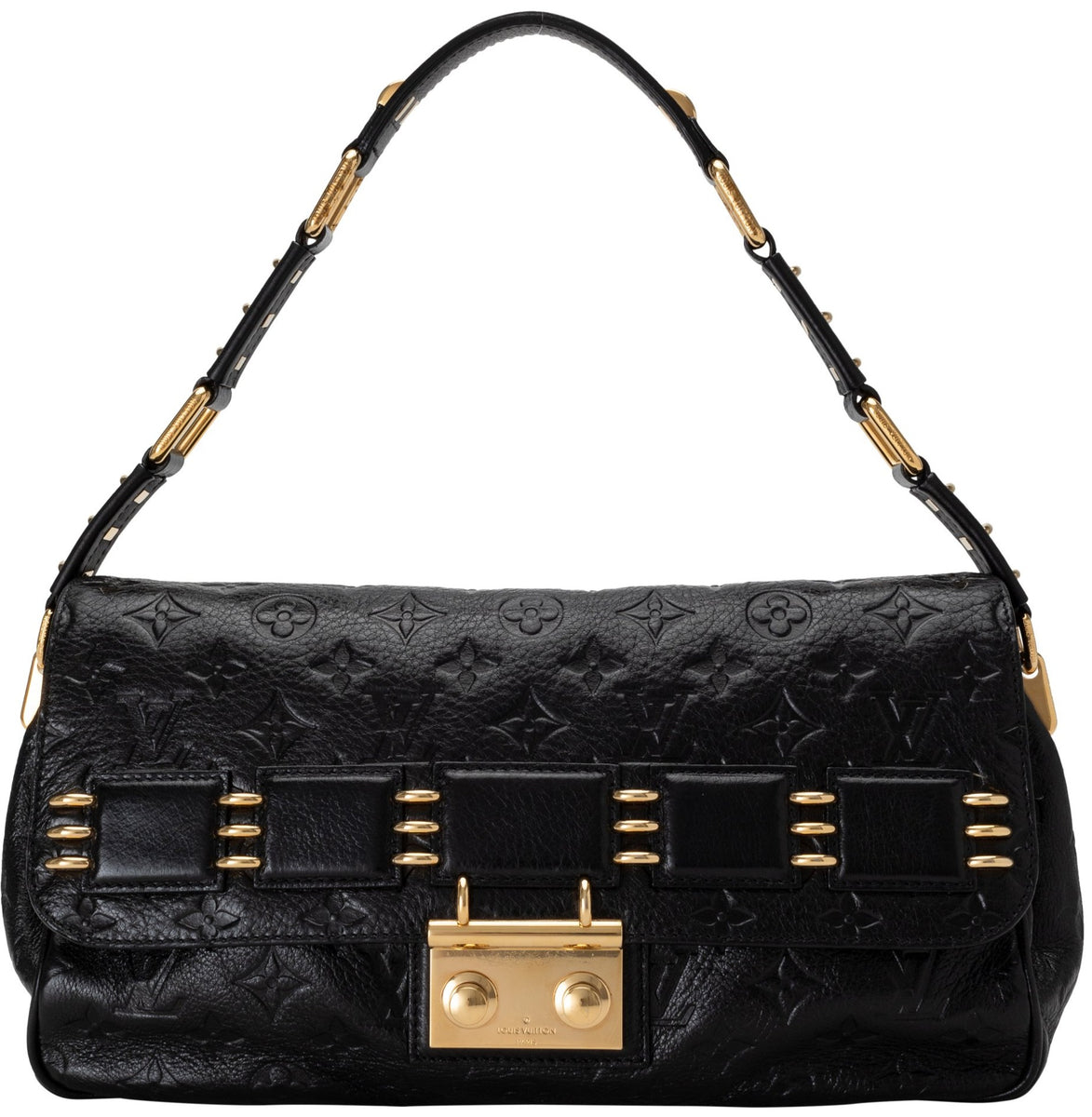Louis Vuitton Black Monogram Empreinte Leather Rubel Shoulder Bag For Sale  at 1stDibs