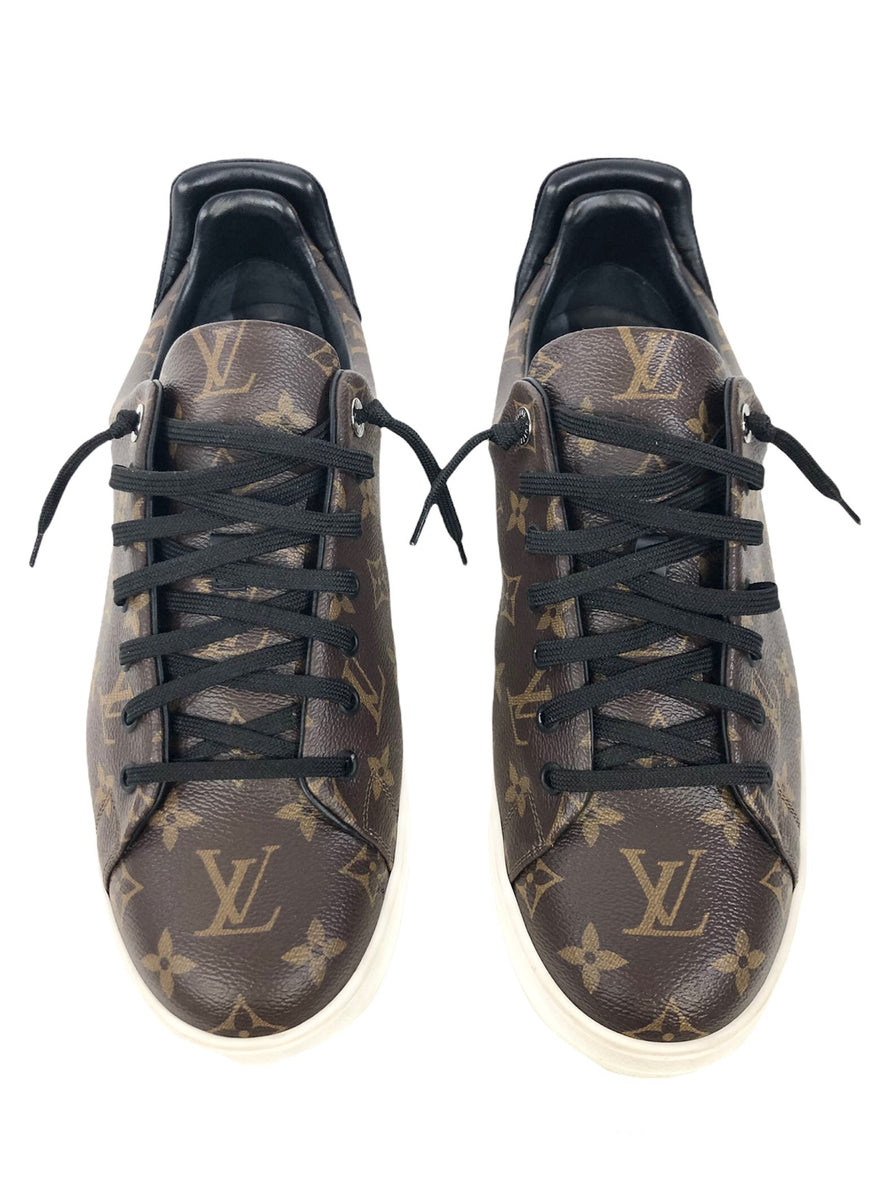 Louis Vuitton Brown Monogram Canvas and Suede Sneakers Size 43.5