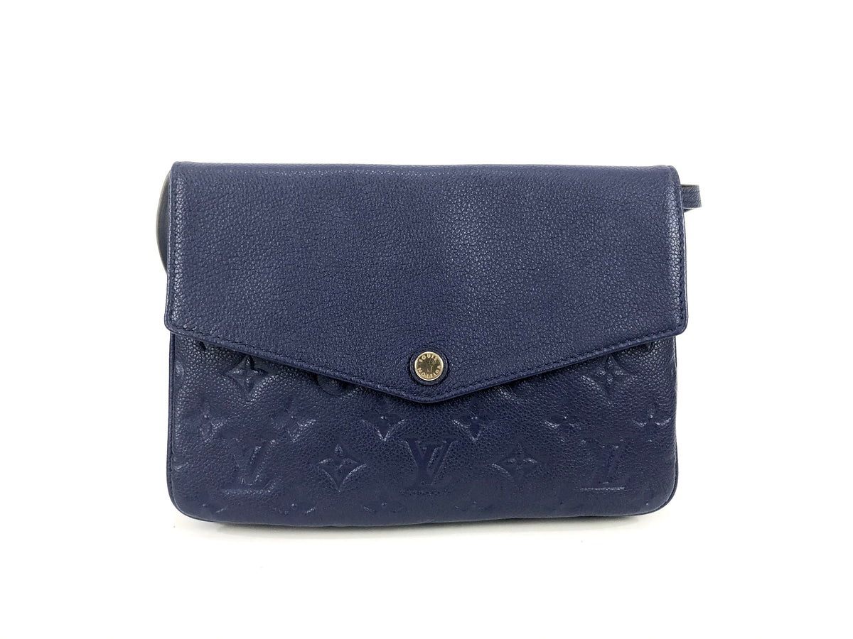 Twice leather crossbody bag Louis Vuitton Blue in Leather - 21873939