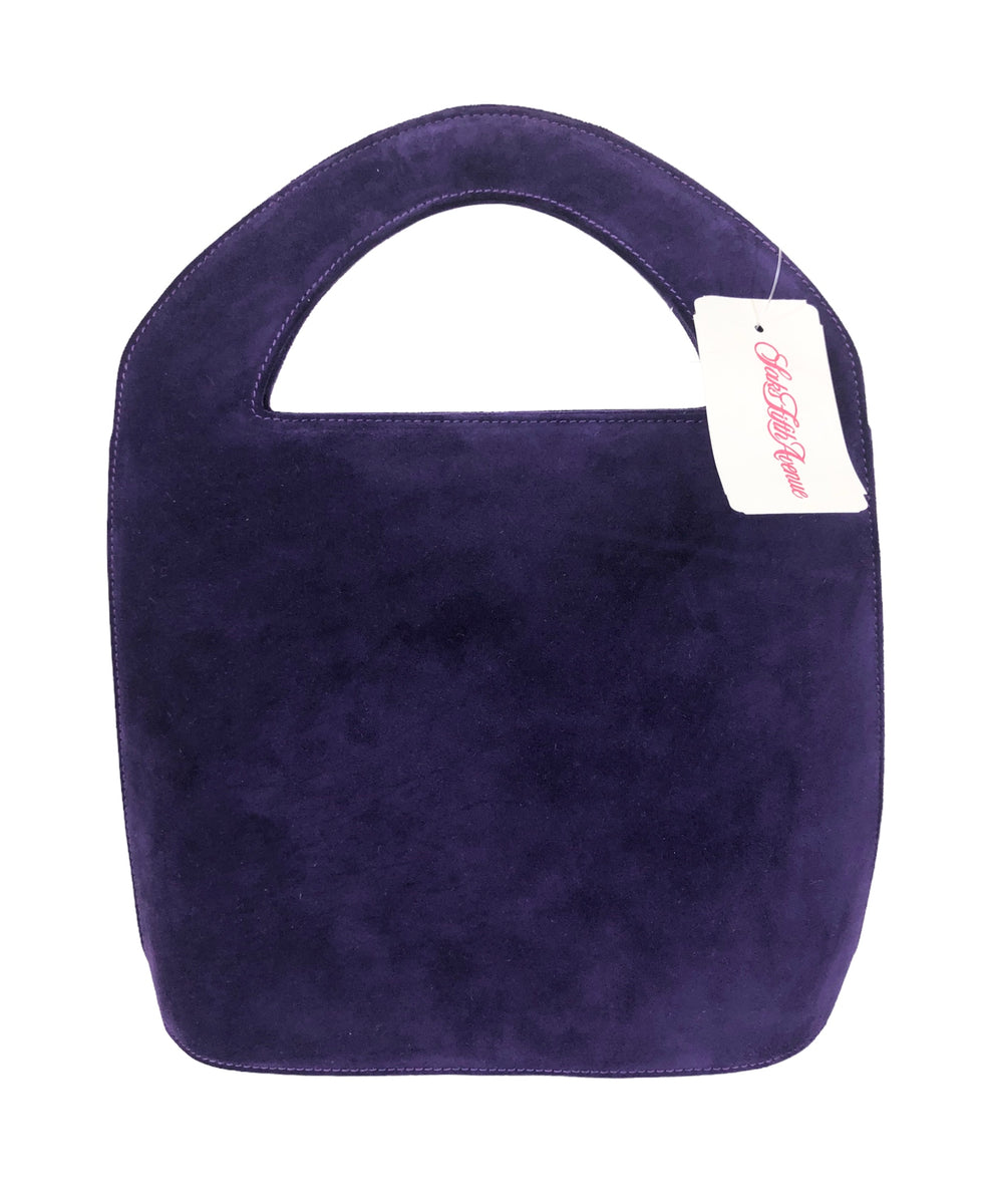 Vintage Purple Suede Convertible Bucket Bag Handbag – Baggio