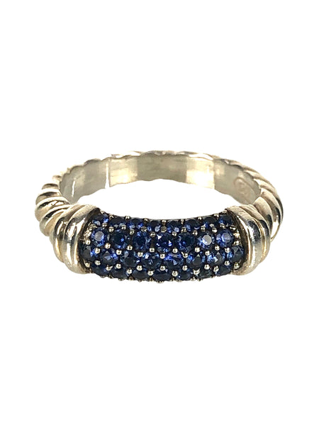 Blue Sapphires Cable Candy Metro Ring | Size 5.5