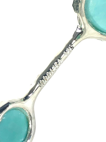 Sterling Silver Rock Candy Swiss Turquoise & Diamond Bangle