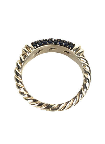 Blue Sapphires Cable Candy Metro Ring | Size 5.5