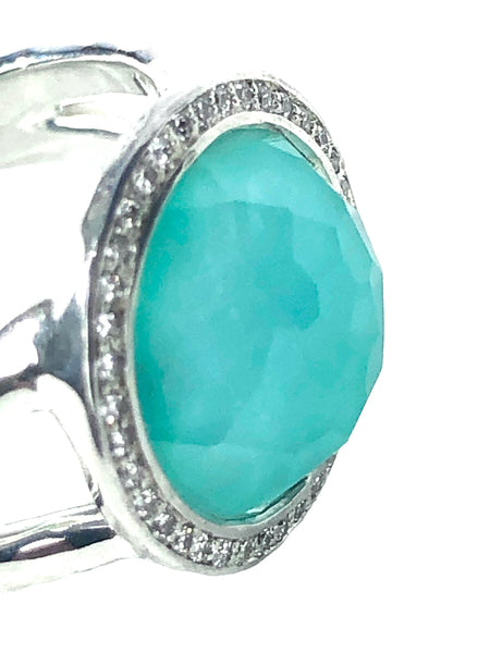 Mini Lollipop Turquoise Doublet Ring | Size 5.25