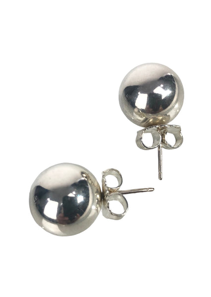 Ball Earrings in Silver | Size 8mm