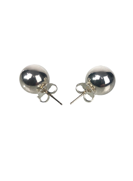 Ball Earrings in Silver | Size 8mm