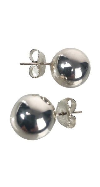 Ball Earrings in Silver | Size 8mm