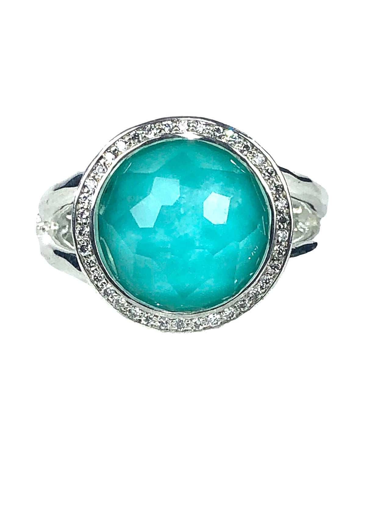 Mini Lollipop Turquoise Doublet Ring | Size 5.25