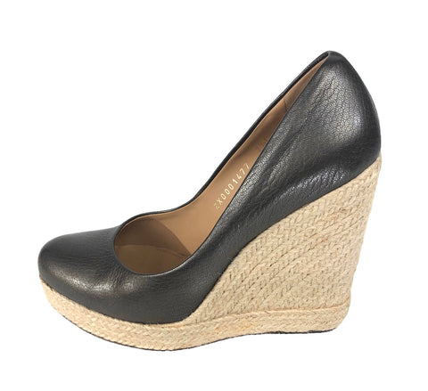 Metallic Grey Bernie Espadrille Wedge Platform | Size US 7.5