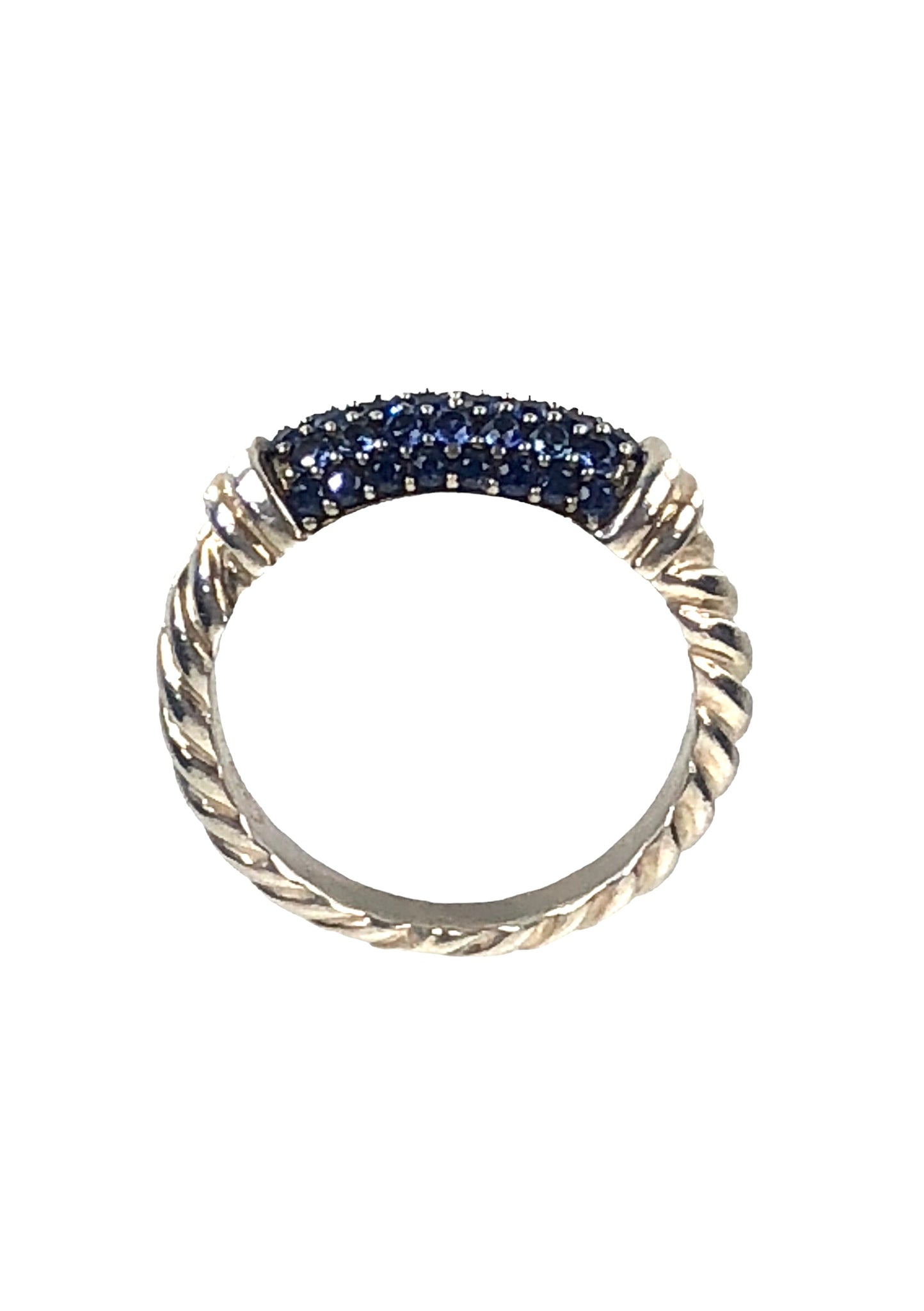 Blue Sapphires Cable Candy Metro Ring | Size 5.5