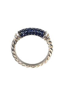 Blue Sapphires Cable Candy Metro Ring | Size 5.5