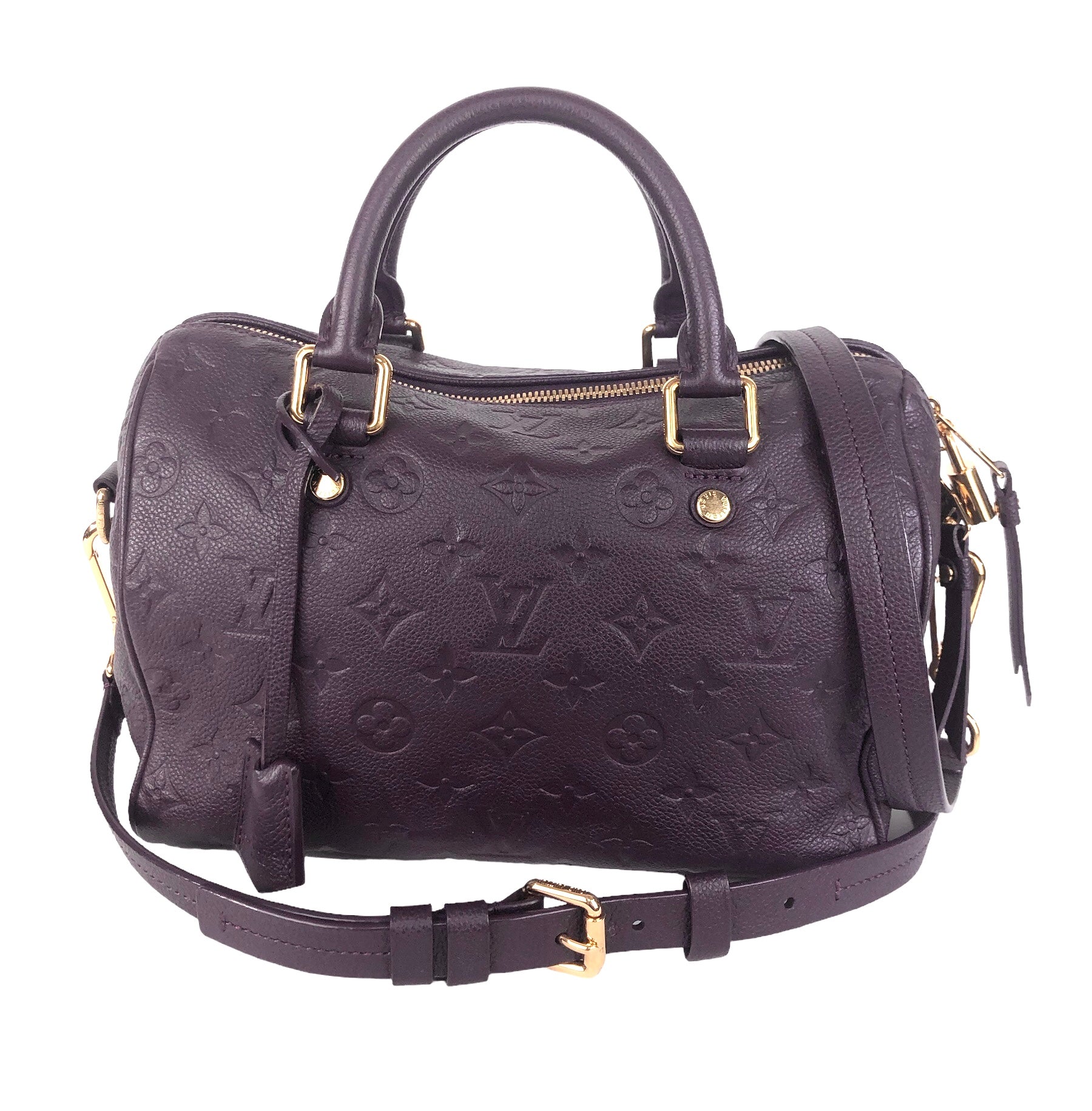 Plum Empreinte Leather Speedy 25 Bandouliere Bag