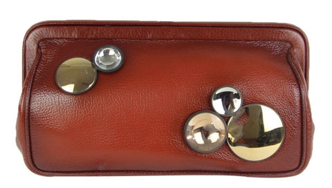 Leather Clutch Mirrors Spheres Detail