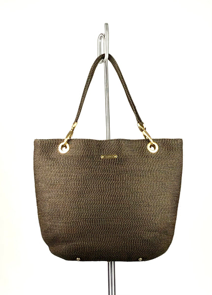 Black and Gold Woven Squishee Tote Bag