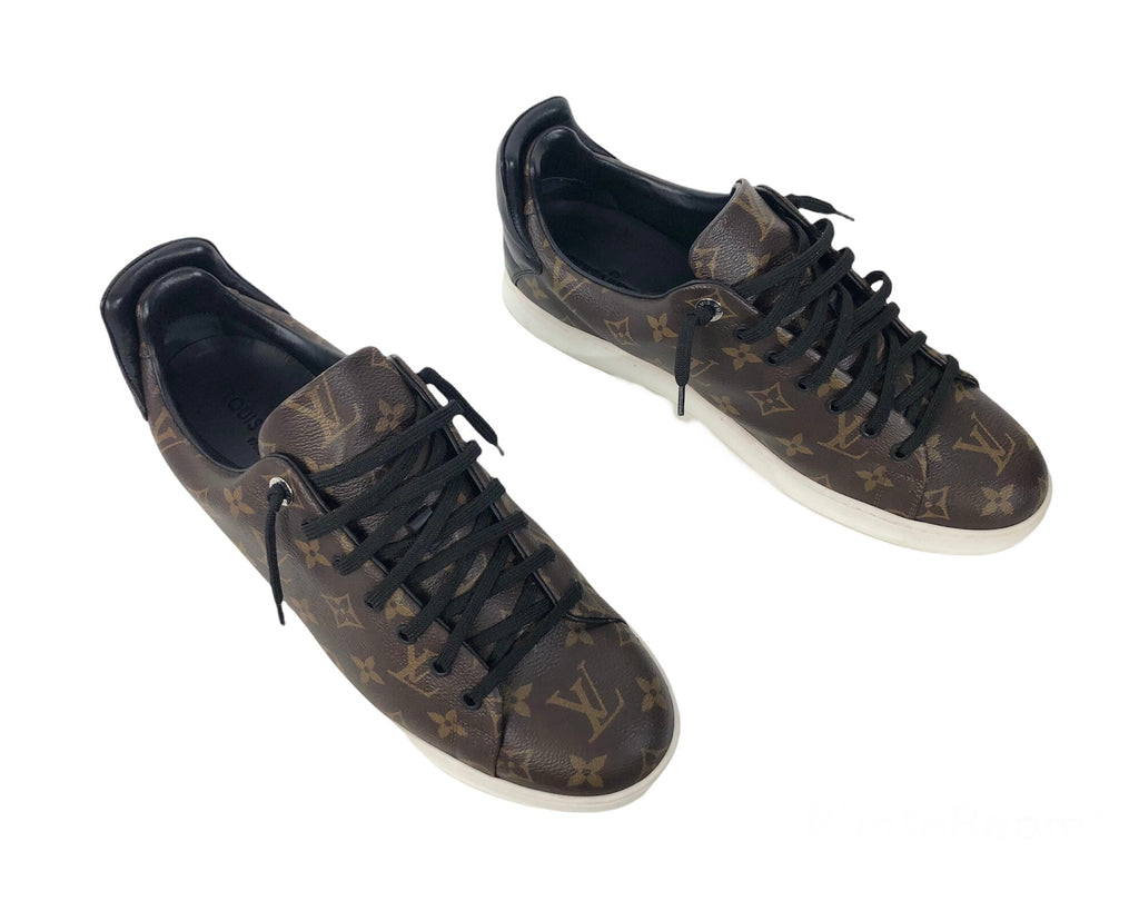 Louis Vuitton Brown Monogram Canvas and Suede Sneakers Size 43.5