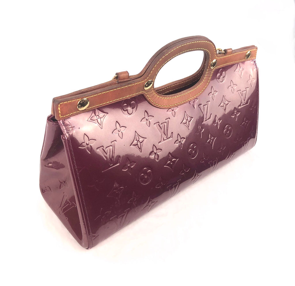 Louis Vuitton Purple Vernis Roxbury Drive Brown Leather Patent
