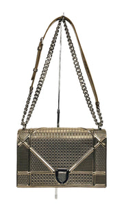Christian Dior Diorama Flap Bag Cannage Embossed Calfskin Medium Metallic  1884822