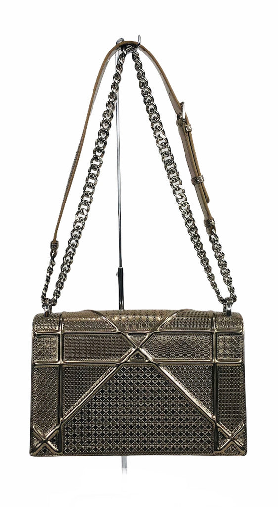 Dior Diorama Flap Shoulder Bag in Metallic Silver