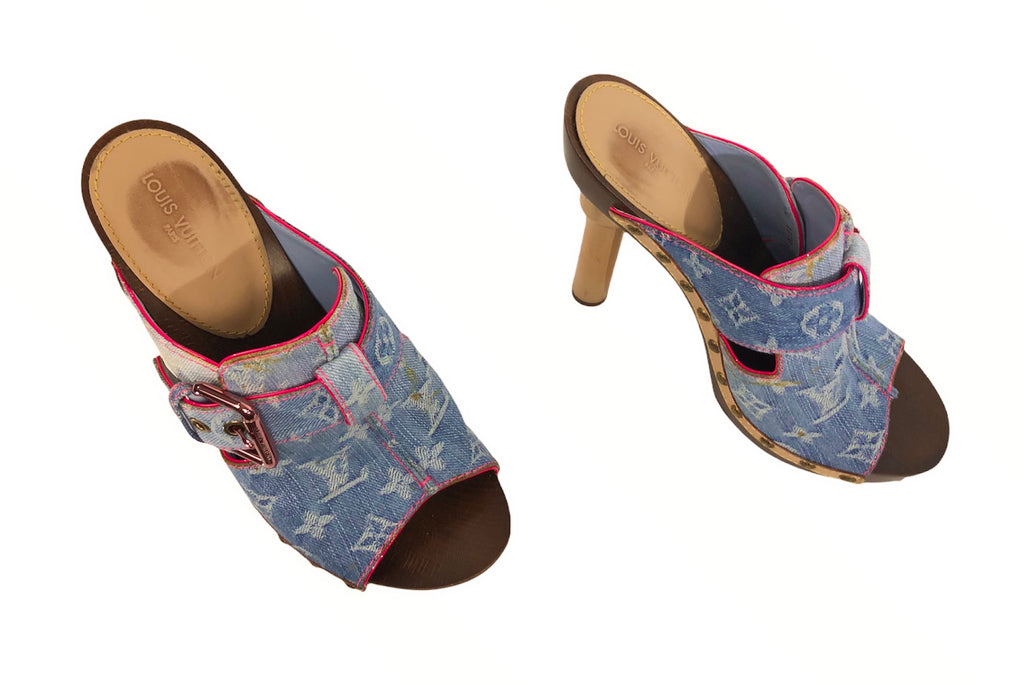 Lv cosy fabric mules & clogs Louis Vuitton Pink size 38.5 EU in