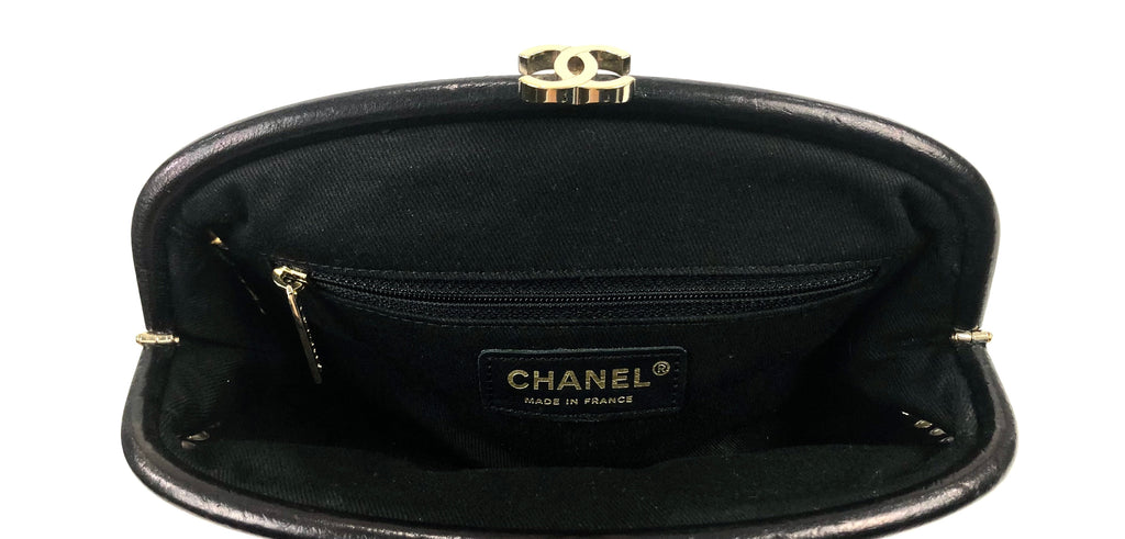 Chanel  Cabas Brown Leather Black Microfiber Hobo Bag – Baggio Consignment