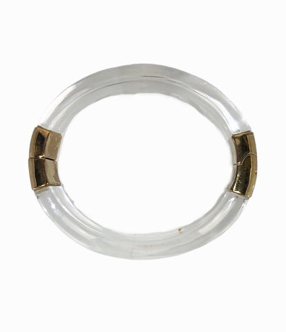 Lucite Dome Hinge Bracelet Clear