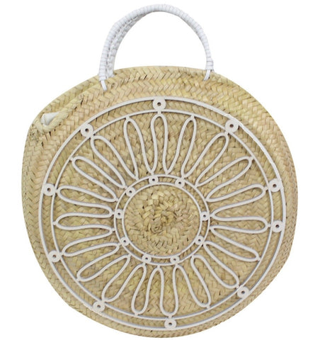 Round Straw Beach Tote